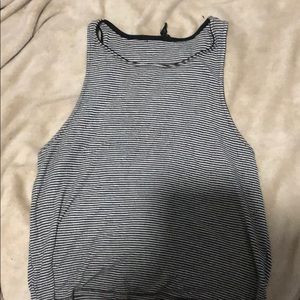 Aeropostale Striped High-Neck Crop Bodycon Tank